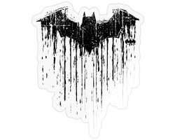 Batman Bat Logo Distressed Sticker Maat S (max. 10 x 10cm)