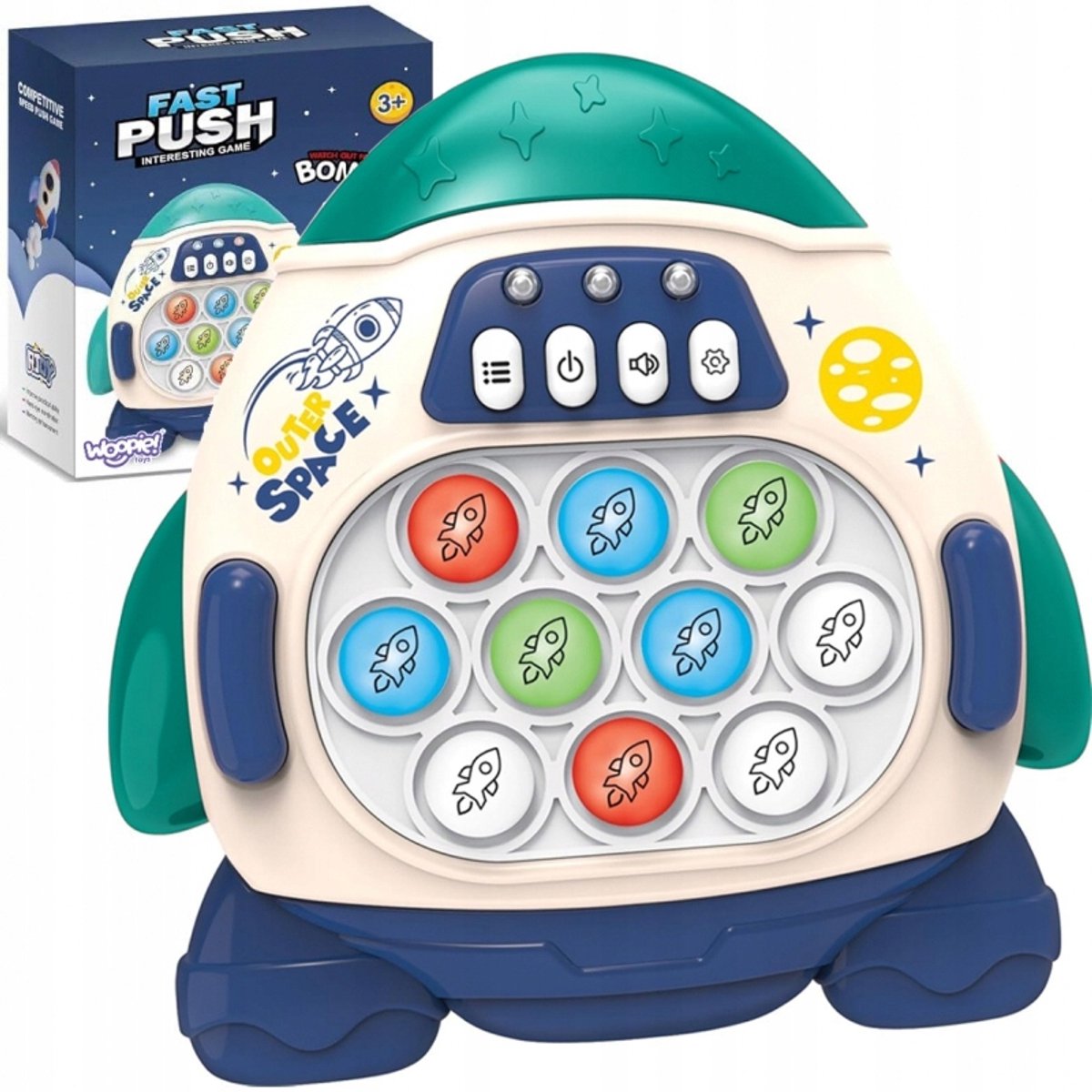 Woopie Pop It Raket Spel - Interactief Antistress & Leerzaam Speelgoed