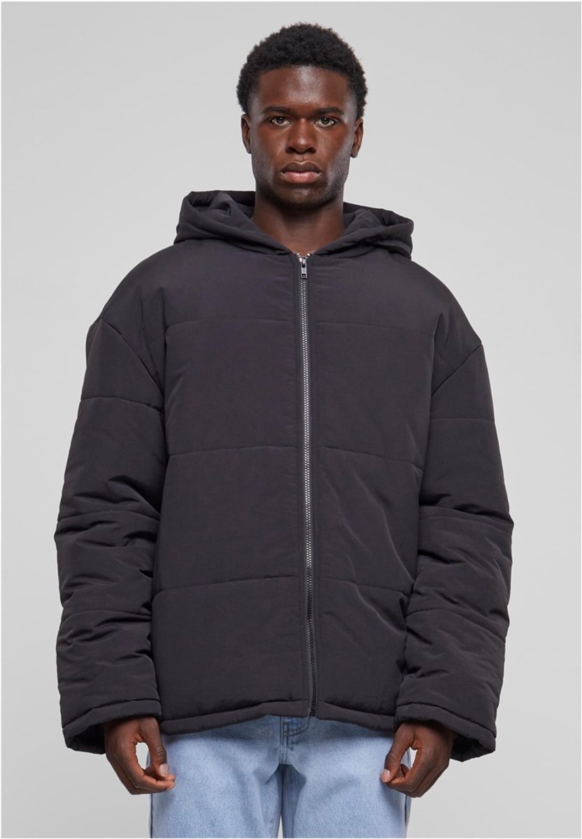 Urban Classics Hooded Block Gewatteerd jack 3XL Zwart