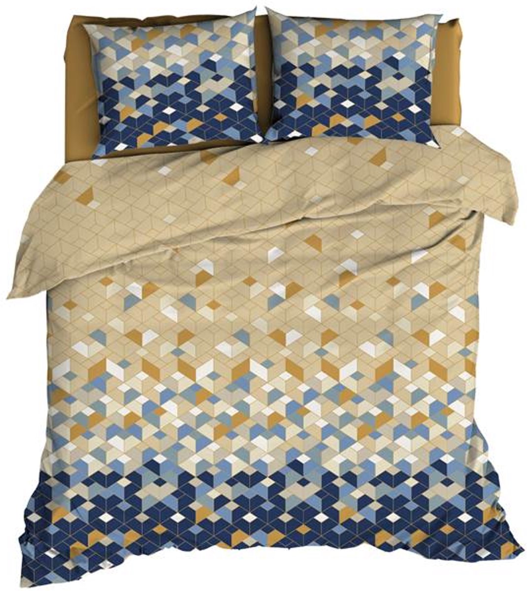Satin d'Or Scoop Dekbedovertrek - Extra breed - 260x200/220 cm - Blauw
