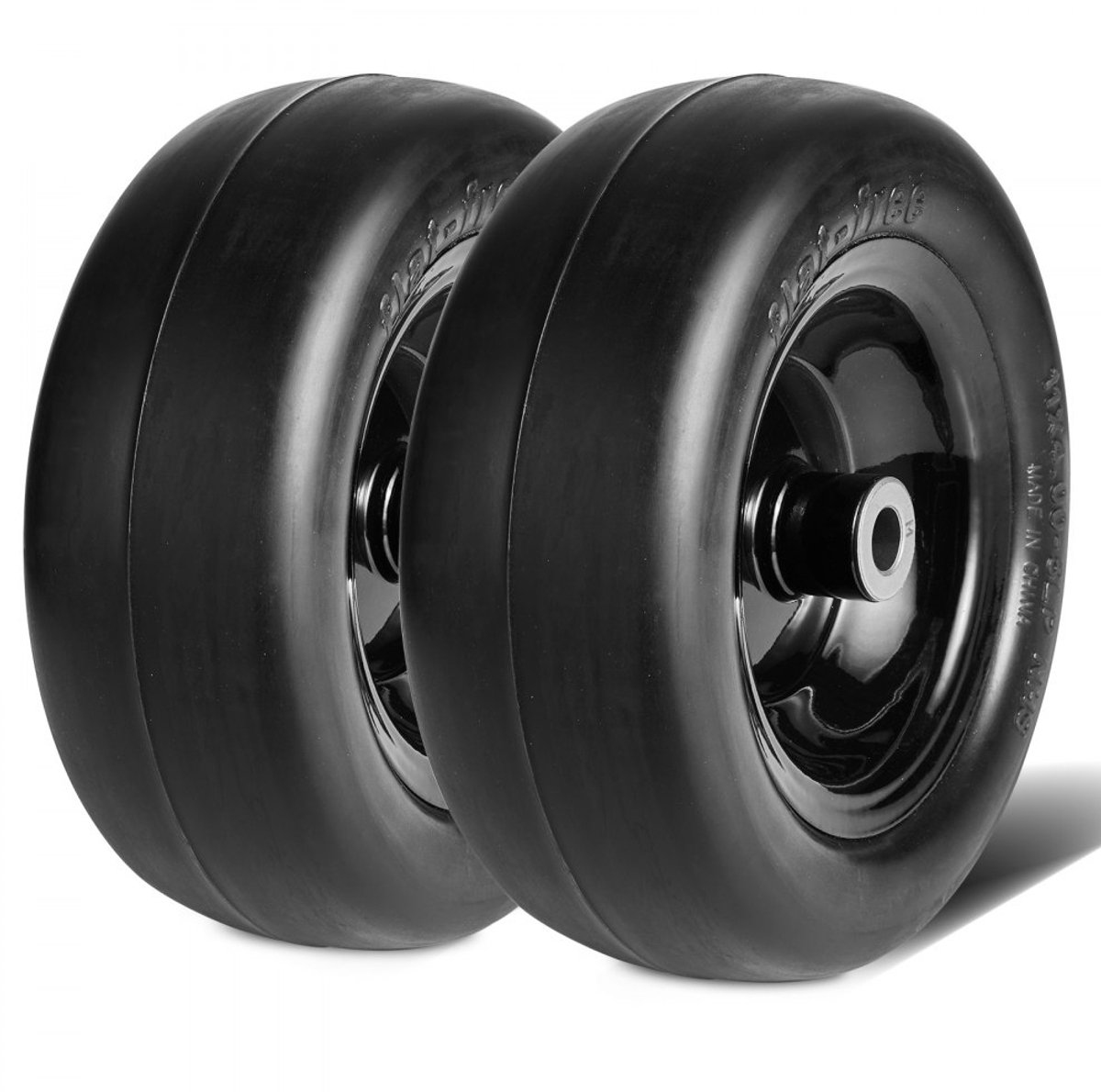 Grasmaaierbanden met velg - Set van 2 - Maat 278 x 100-127 mm - Lekvrije PU Tubeless - Middennaaf 8,6 cm - Asgat 1,9 cm - Compleet gemonteerd