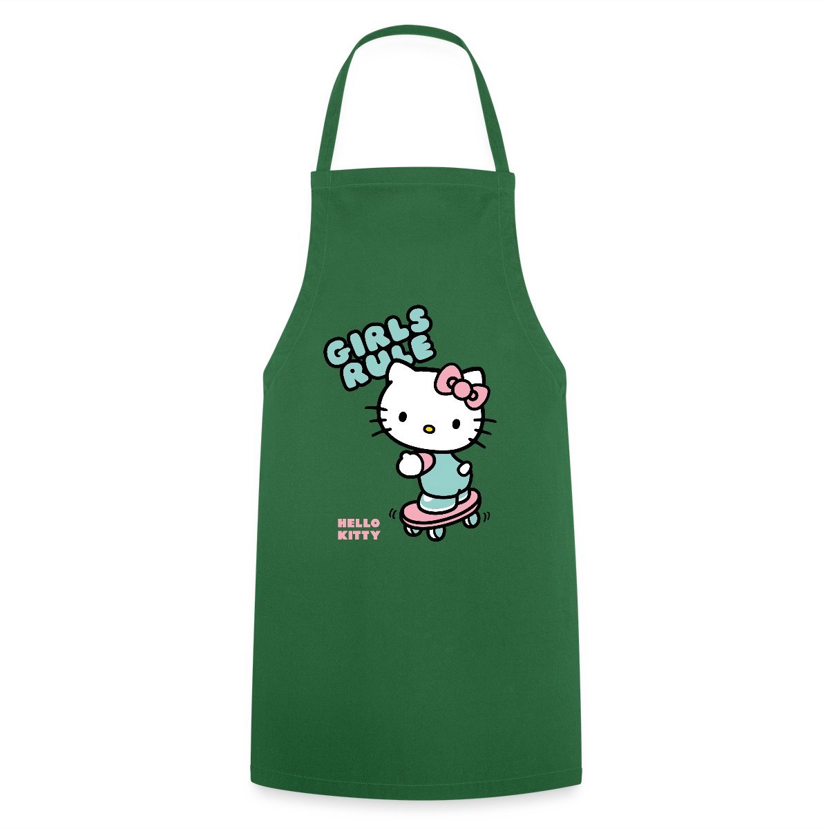 Hello Kitty Op Een Skateboard Met Girls Rules Keukenschort