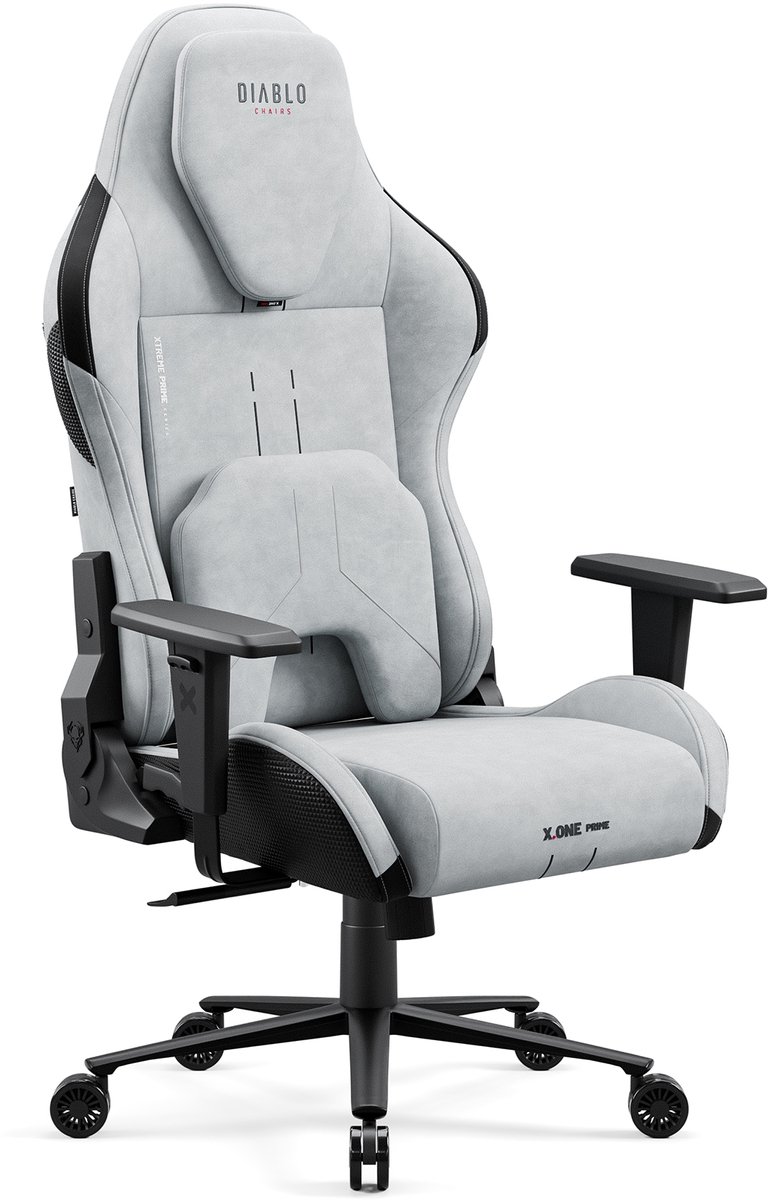 DIABLO CHAIRS - Gaming stoel X.One PRIME - Bureaustoel verstelbaar - Normale maat - Grijs