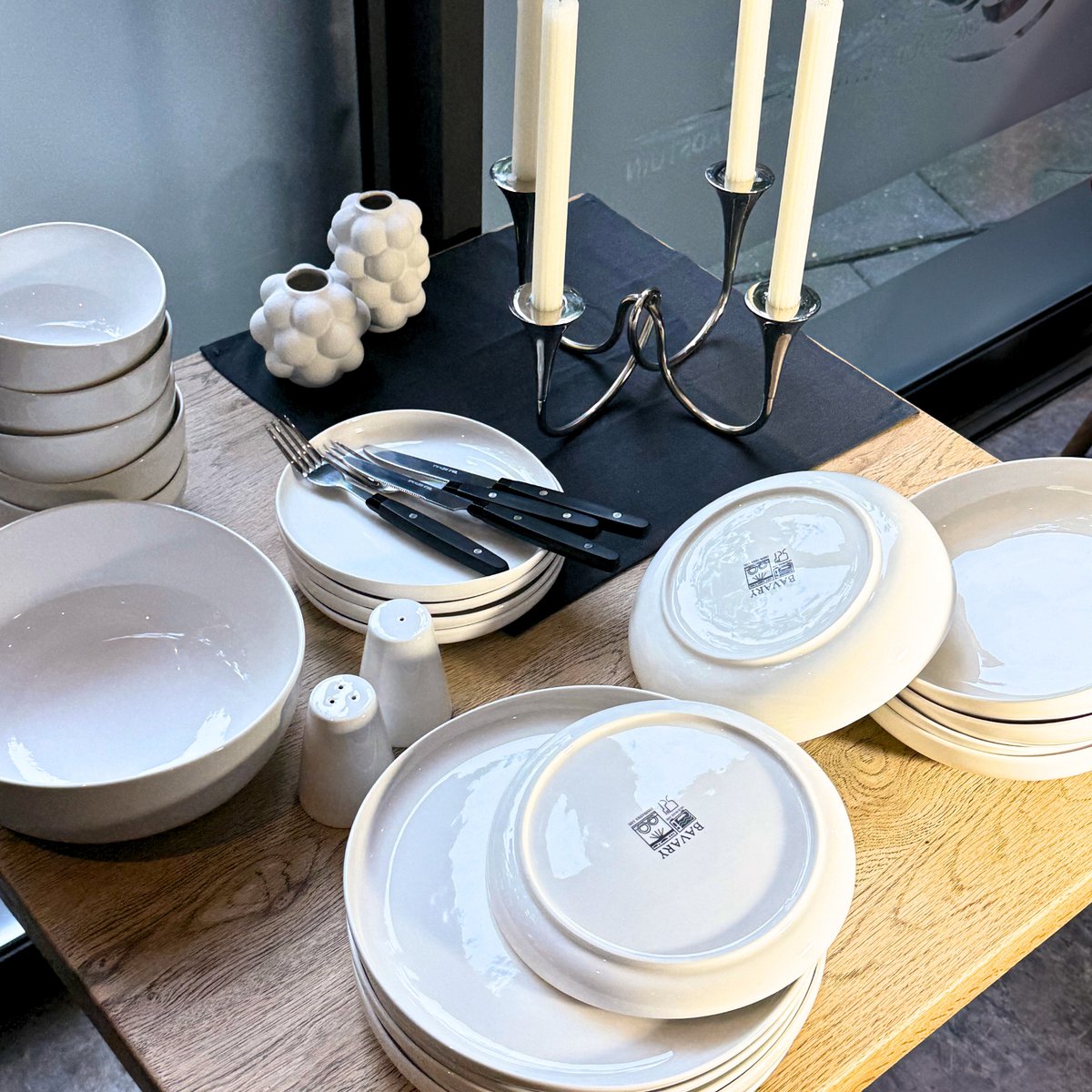 BAVARY Wave Porseleinen Serviesset 27-delig Wit - Tafelservies Voor 6 Personen Met Elegant Wave-Design