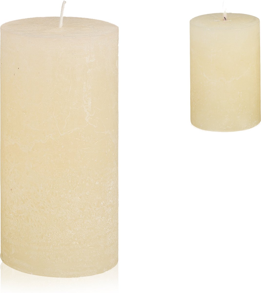 Candelo hoogwaardige kaars Kerst Ambiente rustiek – crème – rustieke stompkaars 12 cm – lange brandduur ca. 54 uur kerstkaarsen voor adventskrans
