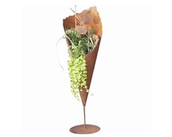 Metalen plantenbak 80 cm voor tuin en woonkamer - Vintage roestdecoratie