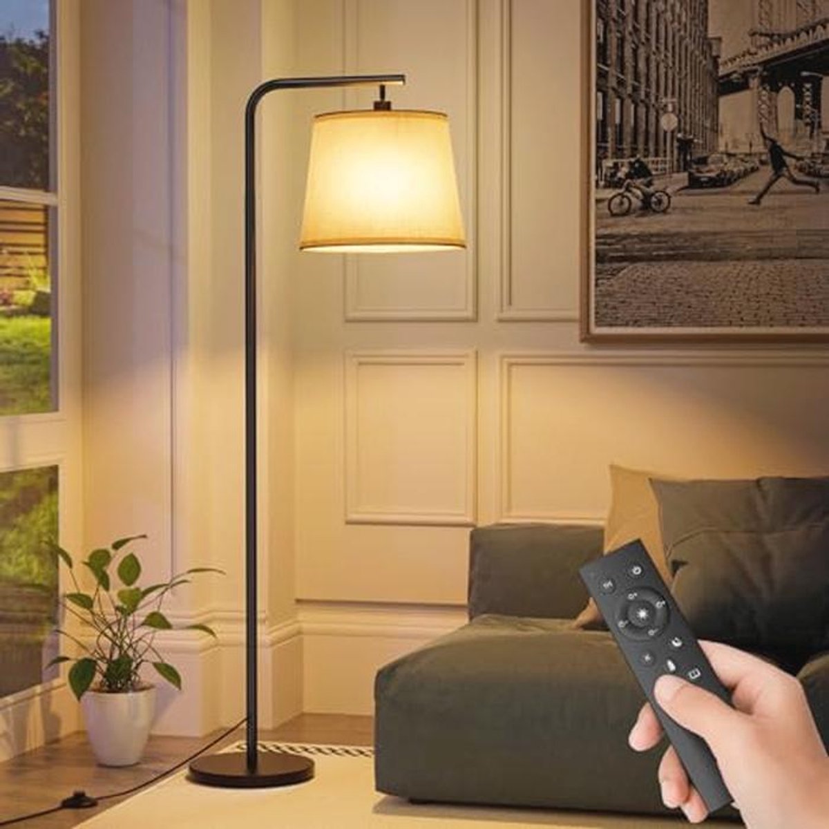Dimbare staande lamp met afstandsbediening voor woonkamer en slaapkamer - Moderne LED verl