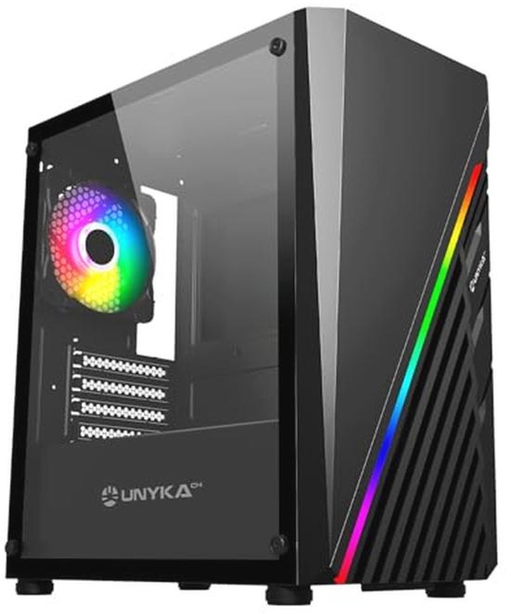 Micro ATX Mini Gaming PC Behuizing met ARGB en Gehard Glas