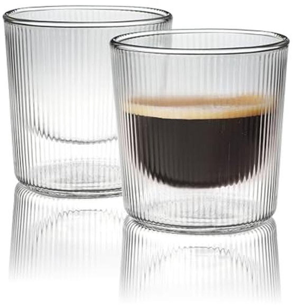 Dubbelwandige geïsoleerde glazen espressokopjes - Set van 2, 153 ml - Borosilicaatglas