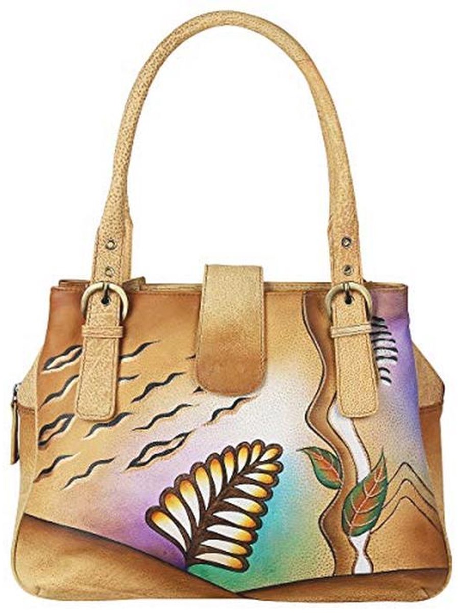 Leren Schoudertas 36 cm met Organizer - Kunst en Ambacht