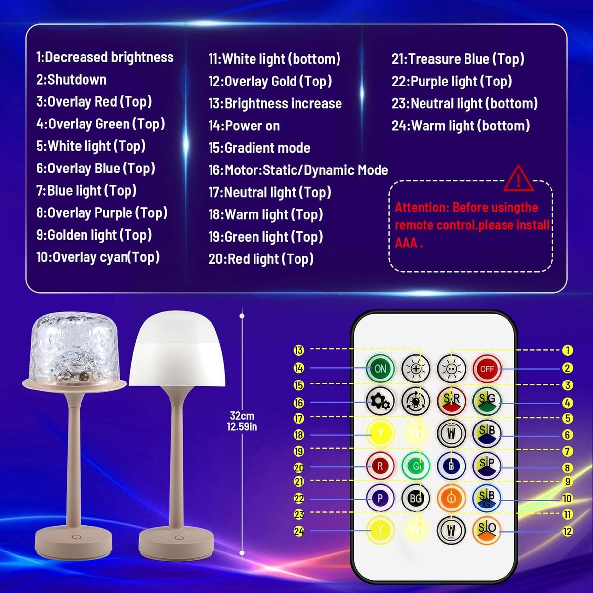 Ocean Lamp Wave Lamp LED sterrenhemel projector kinderen bedlampje met 16 verlichtingseffecten romantisch dimbaar sfeerlicht nachtlampje kamer decoratie – foto 2