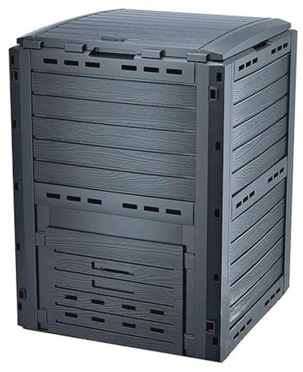 Composteerder 280 liter - kunststof compostbak met deksel en luik - tuinafval en biologisch afval container