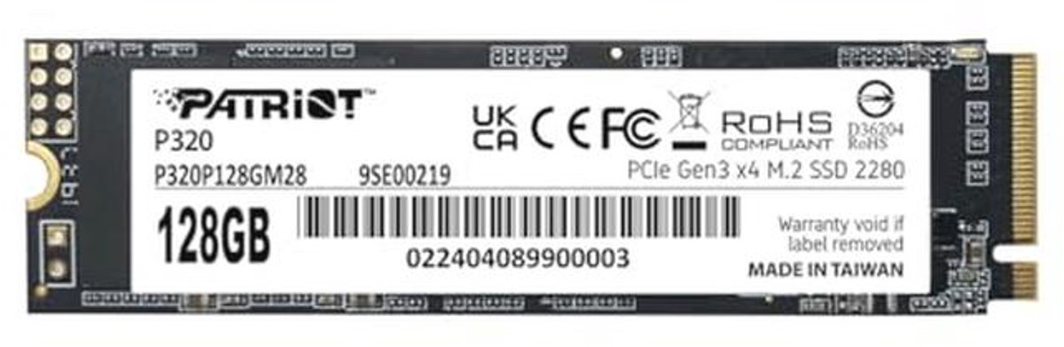 128GB NVMe PCIe Gen 3x4 M.2 2280 SSD - Solid State Drive