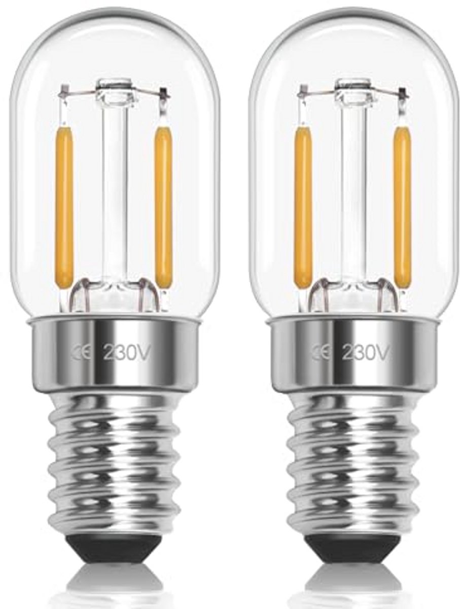 LED Koelkastlamp E14 - 1W Niet Dimbaar Warmwit 2700K - 2 Stuks