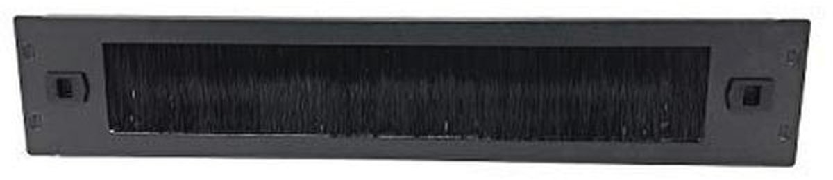 19 inch 2 HE Stalen U-Rackpaneel Blindplaat met Borstellijst - Gereedschapsloze Montage voor Netwerkkasten