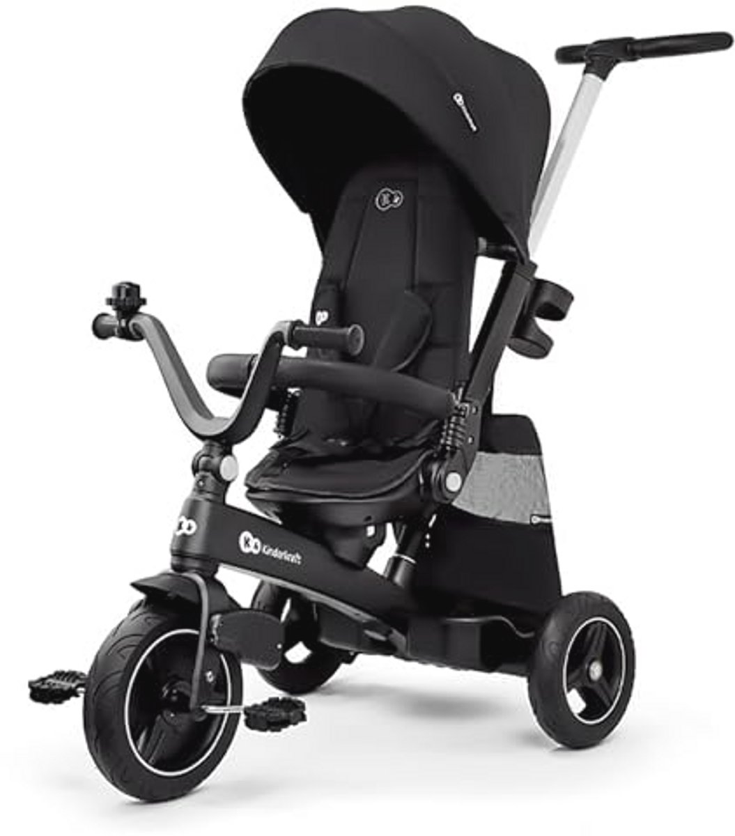 Evolutionaire Trike voor Kinderen met 360° Zwenkzit, Voor 9 Maanden tot 5 Jaar, Zwart