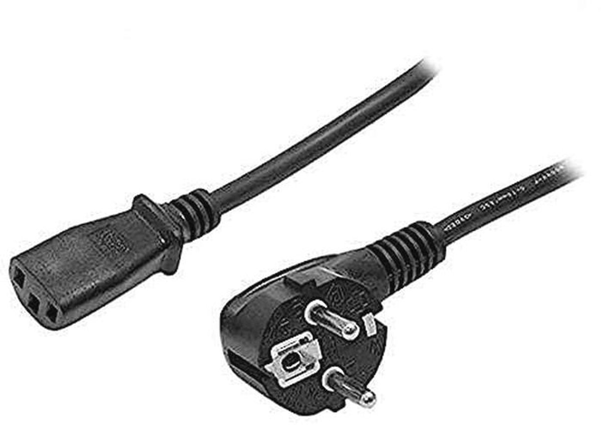 Power Cable 2m, 18AWG, EU Schuko naar C13, 250V 10A - Zwart