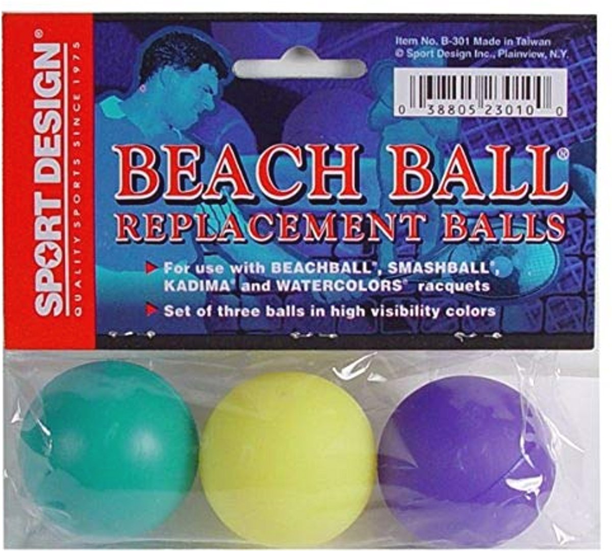Vervangings Strandballen voor Smashball en Kadima - Set van Drie in Assortiment Kleuren