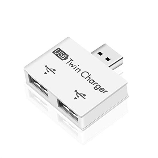 Mini USB Hub met 2-poorts Charger Splitter Adapter voor Mobiele ...