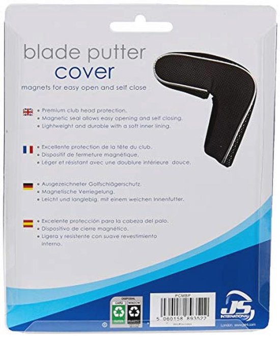 Putter Cover - Club Hoofd Protector - Golf Bescherming - Magnetische Sluiting - 21 x 5 x 17 cm - Zwart — afbeelding 3
