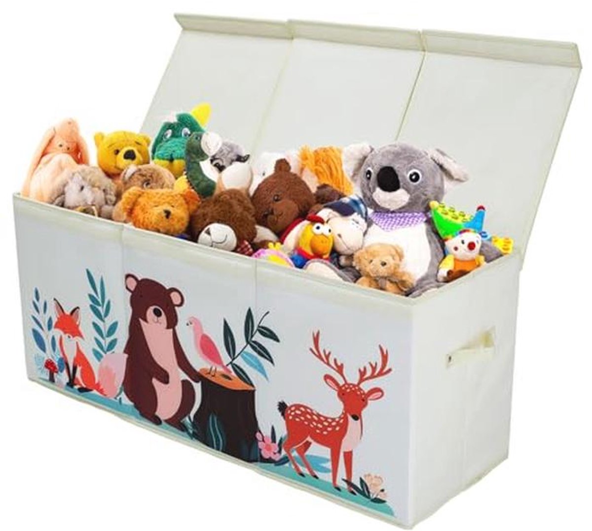 Extra grote opbergdoos voor kinderspeelgoed - Opvouwbare speelgoedkist met handgrepen voor slaapkamer en kinderkamer - 96 x 32 x 40 cm