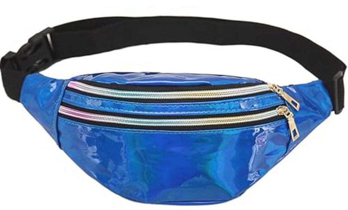 Metallische heuptas met verstelbare riem en 3 vakken - Waterdichte heuptas in verschillende kleuren