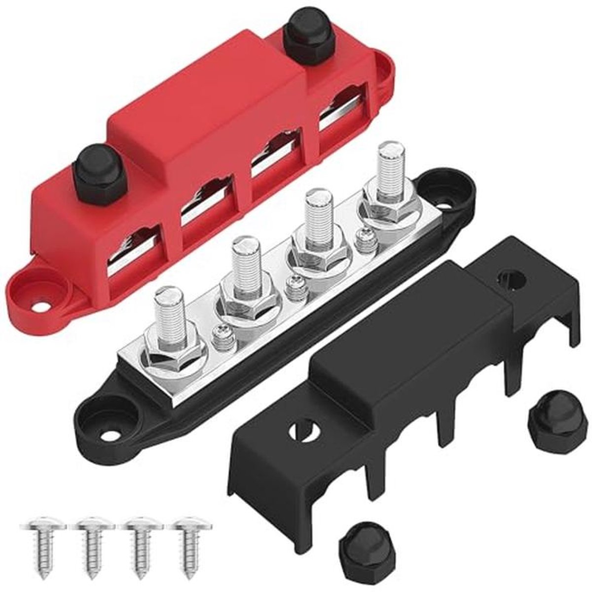 Stroomverdeelblok 250 A 12 V - Aansluitblok voor auto-accu met deksel