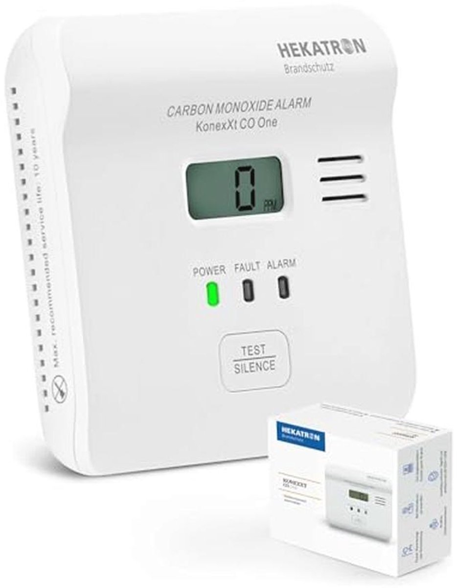 Koolmonoxide Detector met 10 Jaar Batterij, Duidelijke Display en Test Alarmknop voor Eenvoudige Installatie