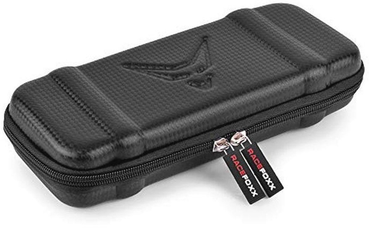 Hardcase met ritssluiting voor kleine apparaten - Ideaal voor hoofdtelefoon en navigatie - Carbonlook - 250 x 100 x 45 mm