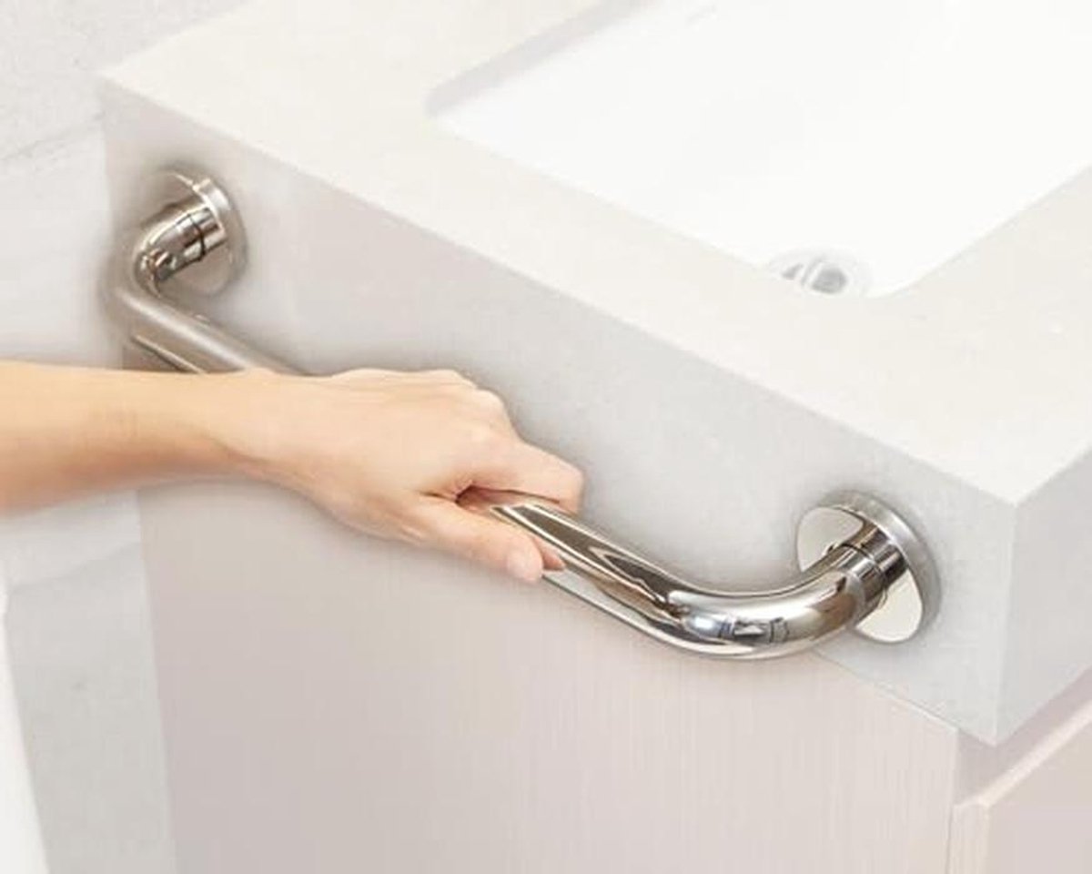 Glanzende RVS Handgreep voor Senioren - 30 mm Diameter - 1000 mm - Instaphulp & Douchegreep