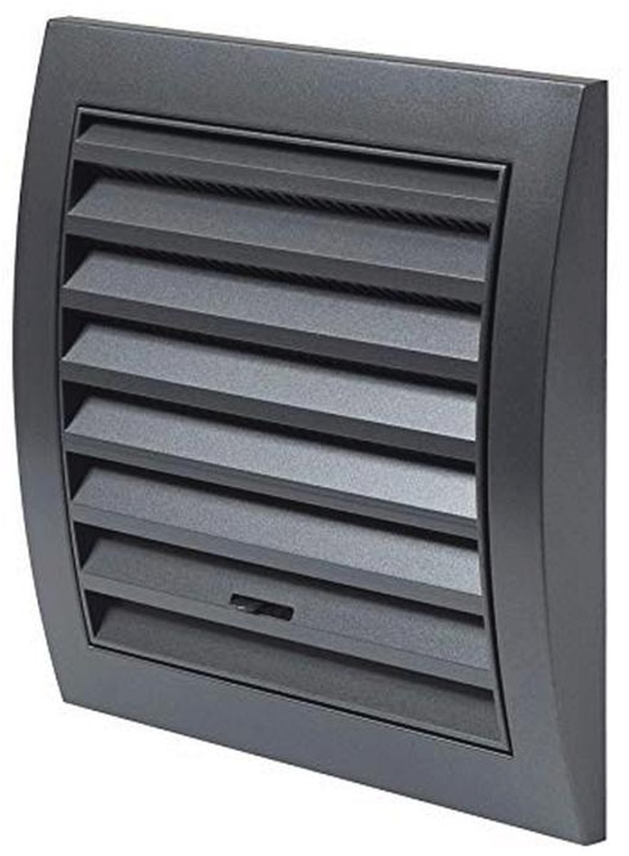 Verstelbaar Ventilatierooster met Insectenbescherming 150x150mm - ABS Kunststof Antraciet