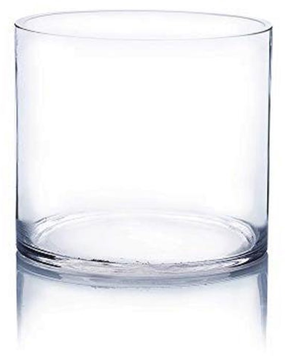 Cylinder Glass Vazen 15,2 cm - Kleurloos en Handgemaakt