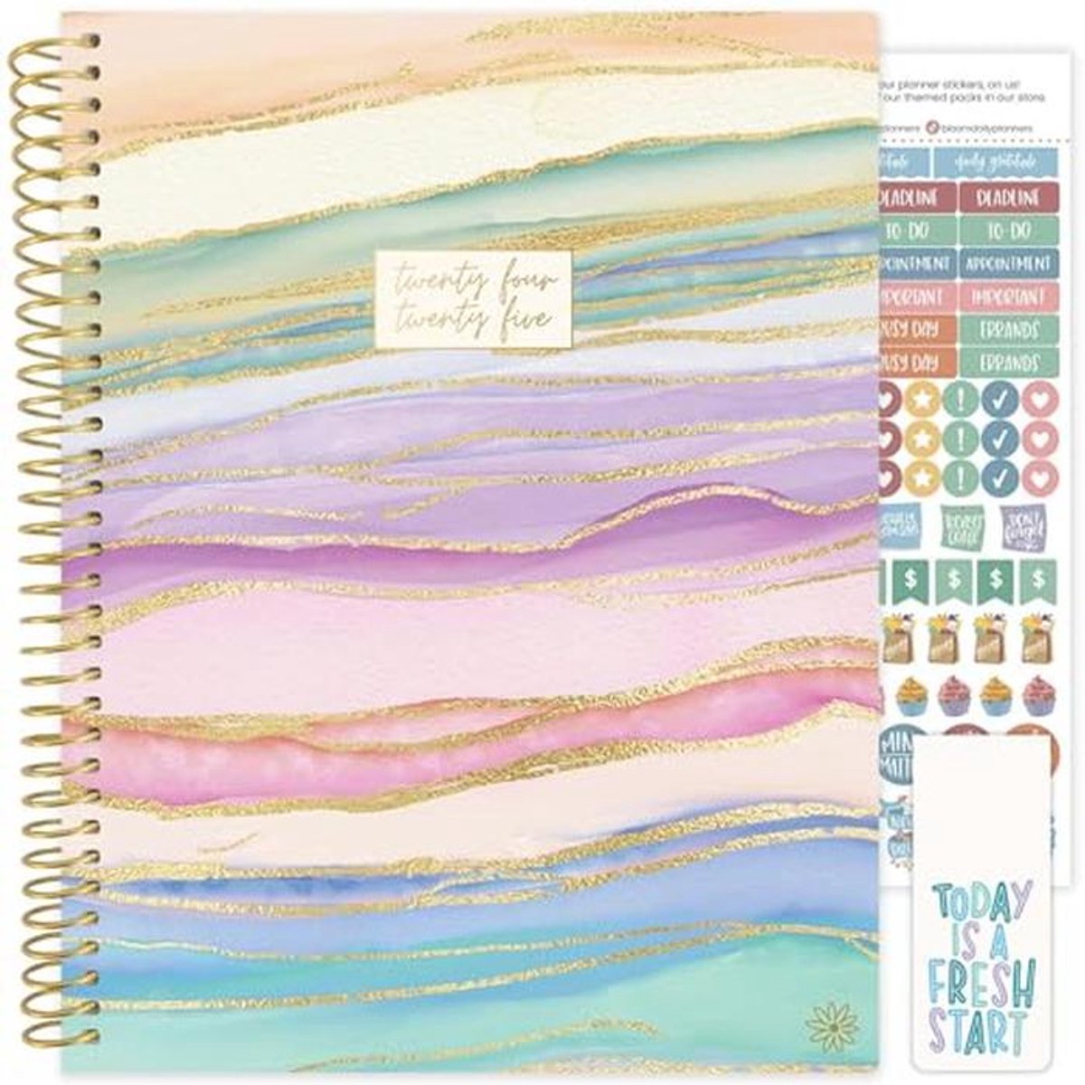 Academische Jaardagplanner 2024-2025 - Wekelijkse en Maandelijkse Agenda met Aquarel Design