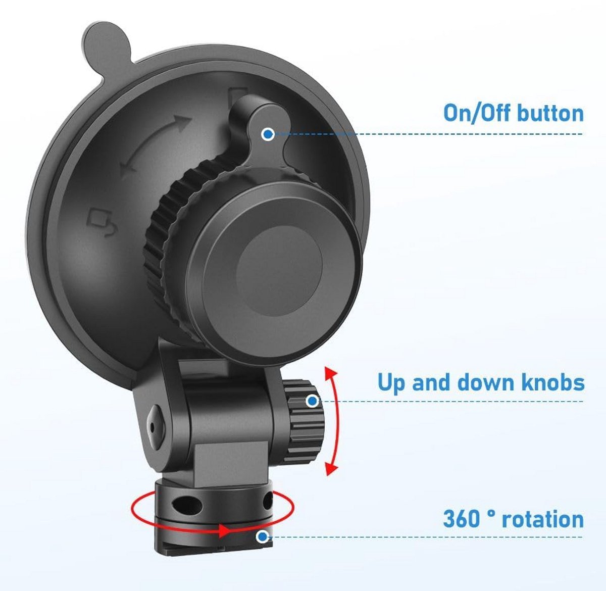 Dash Cam Zuignap Mount voor R2-4K modellen - Voorruit Montagebeugel