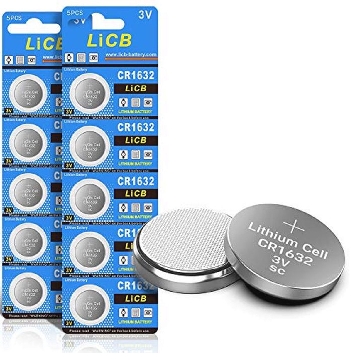 10 Stuks CR1632 3V Lithium Knoopcellen - Lange Levensduur en Hoge Prestaties