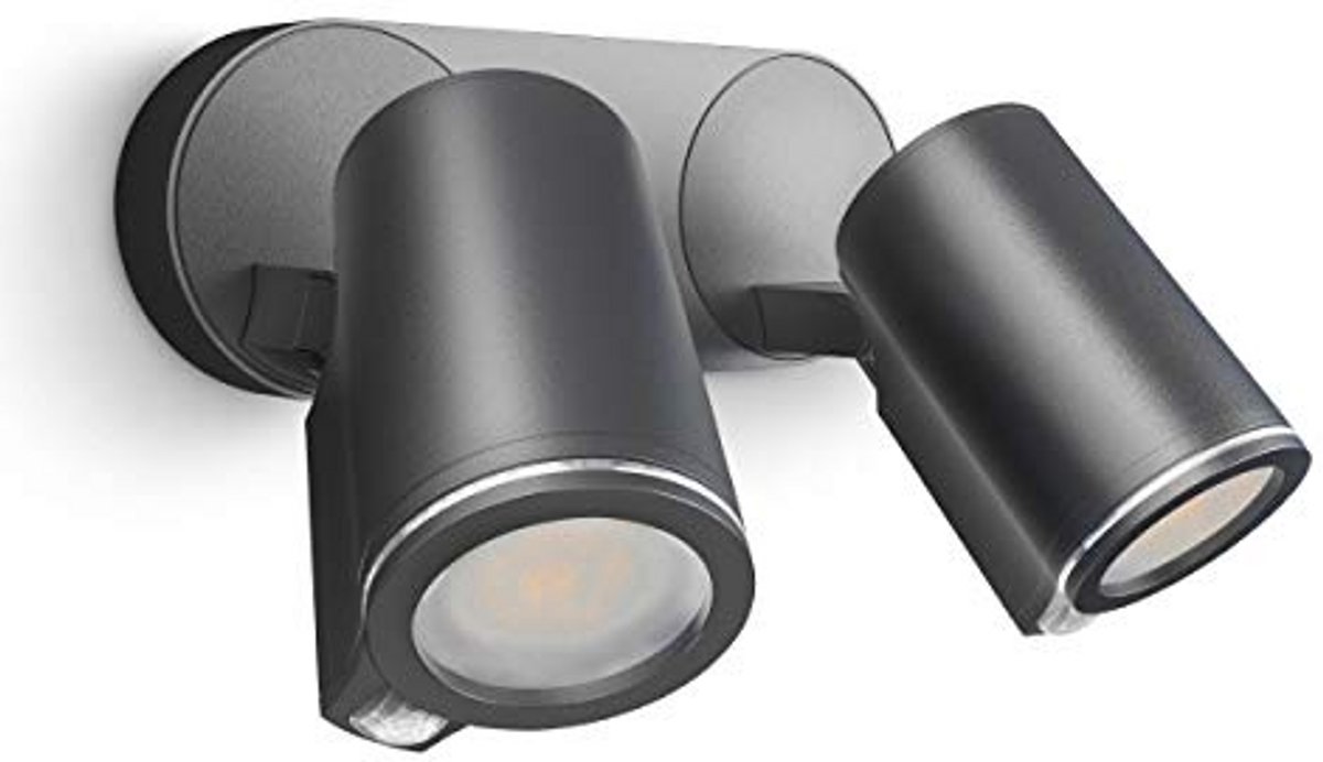 LED Buitenverlichting met IR Sensor - 2x GU10, 90° Bewegingsdetectie, IP44, Energiezuinig