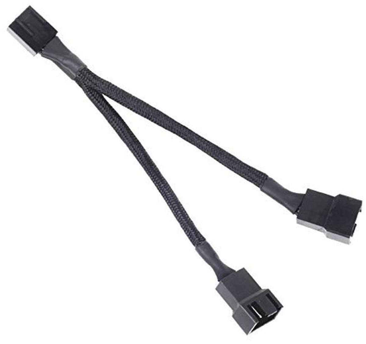 PWM Ventilator Splitter Kabel 10 cm voor 2 Ventilatoren - Zwart
