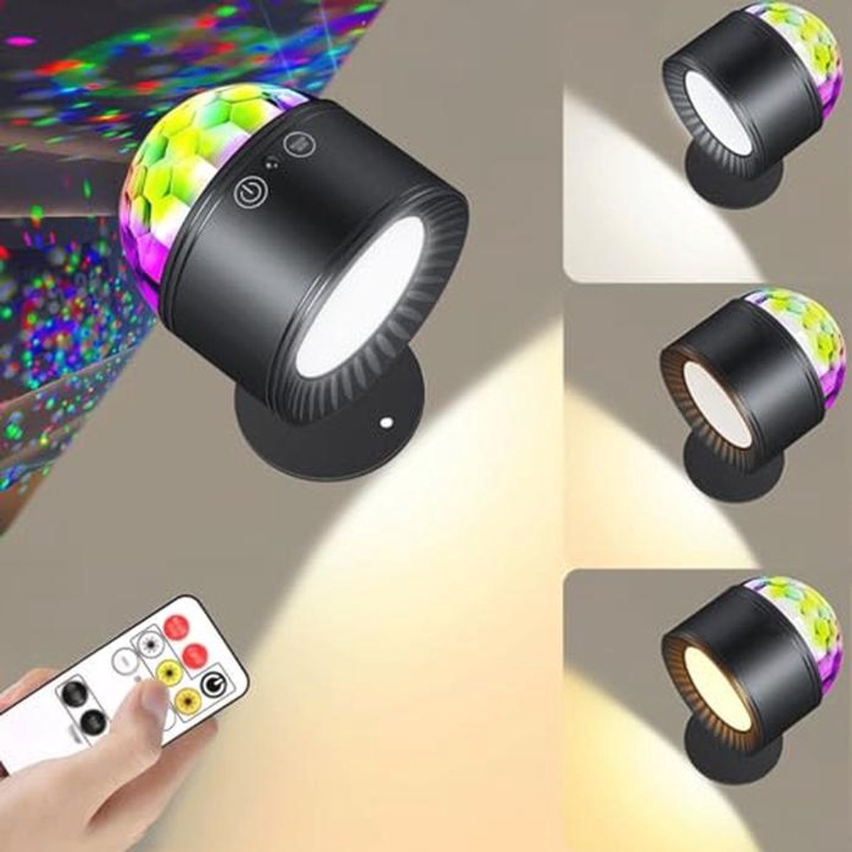 Dimbare RGB LED Wandlamp voor Binnen met Batterij en Touchbediening - Rotatable Stijlvolle Wandlamp voor Slaapkamer en Woonkamer
