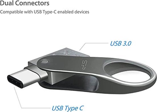 Draaibare dual-flashdrive 128 GB met USB Type-C en Type-A | bol