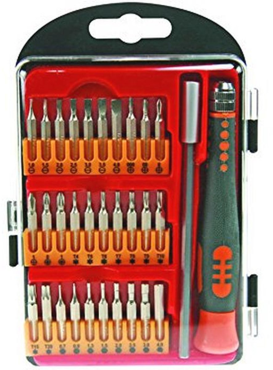 Precisie Schroevendraaier Set 32 Delig - Chrome-Molybdeen Vanadium, Niet-Magnetisch, Zwart/Oranje