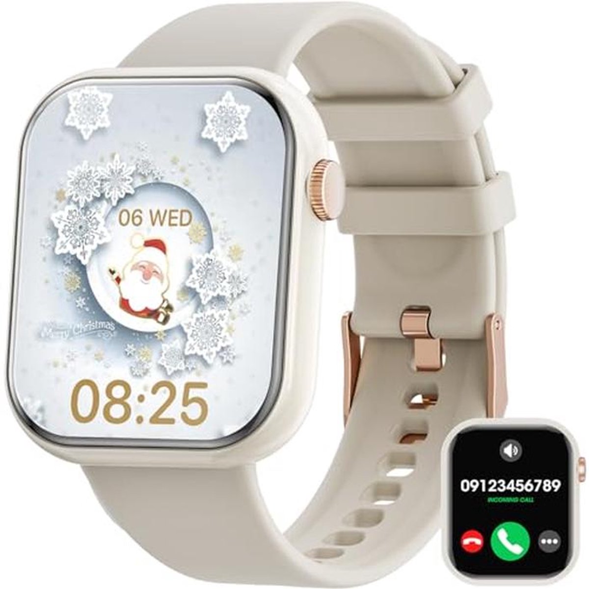 Smartwatch met 1,85 inch touchscreen voor dames en heren - Bluetooth-oproepen, 140+ sportmodi, SpO2 hartslagmeter, slaapmonitor en stappenteller