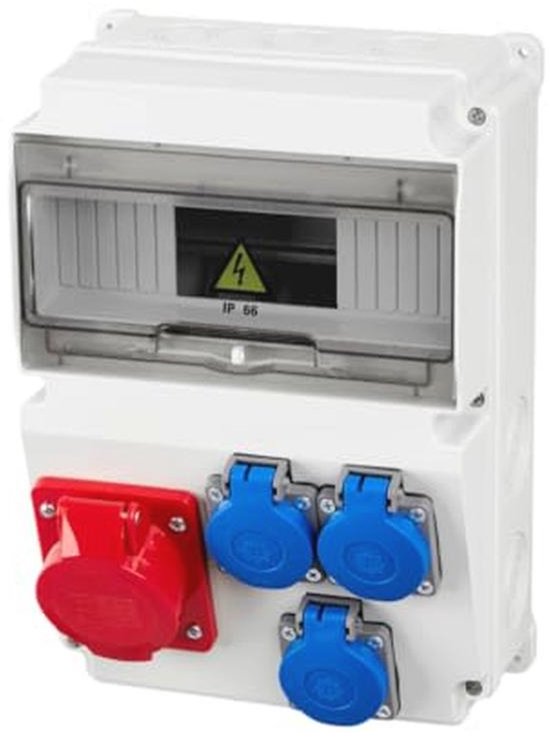 ELS Elektrotechnika Bouwstroomverdeler, stekkerverdeler met schakelaar 0-1 en Schuko 2 x 230 V, bedraad, klaar voor aansluiting voor garage ELS Elektrotechnika Bouwstroomverdeler, stekkerverdeler met schakelaar 0-1 en Schuko 2 x 230 V, bedraad, klaar voor aansluiting voor garage