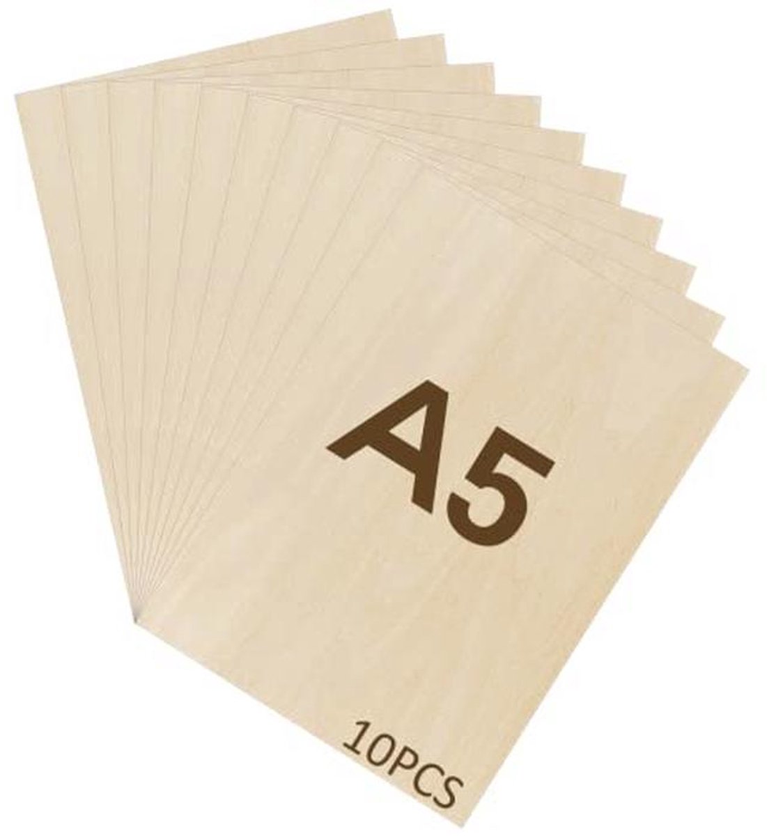 Multiplexplaten A5 - 10x Houten Platen 2mm voor Knutselen en Doe-Het-Zelf Projecten