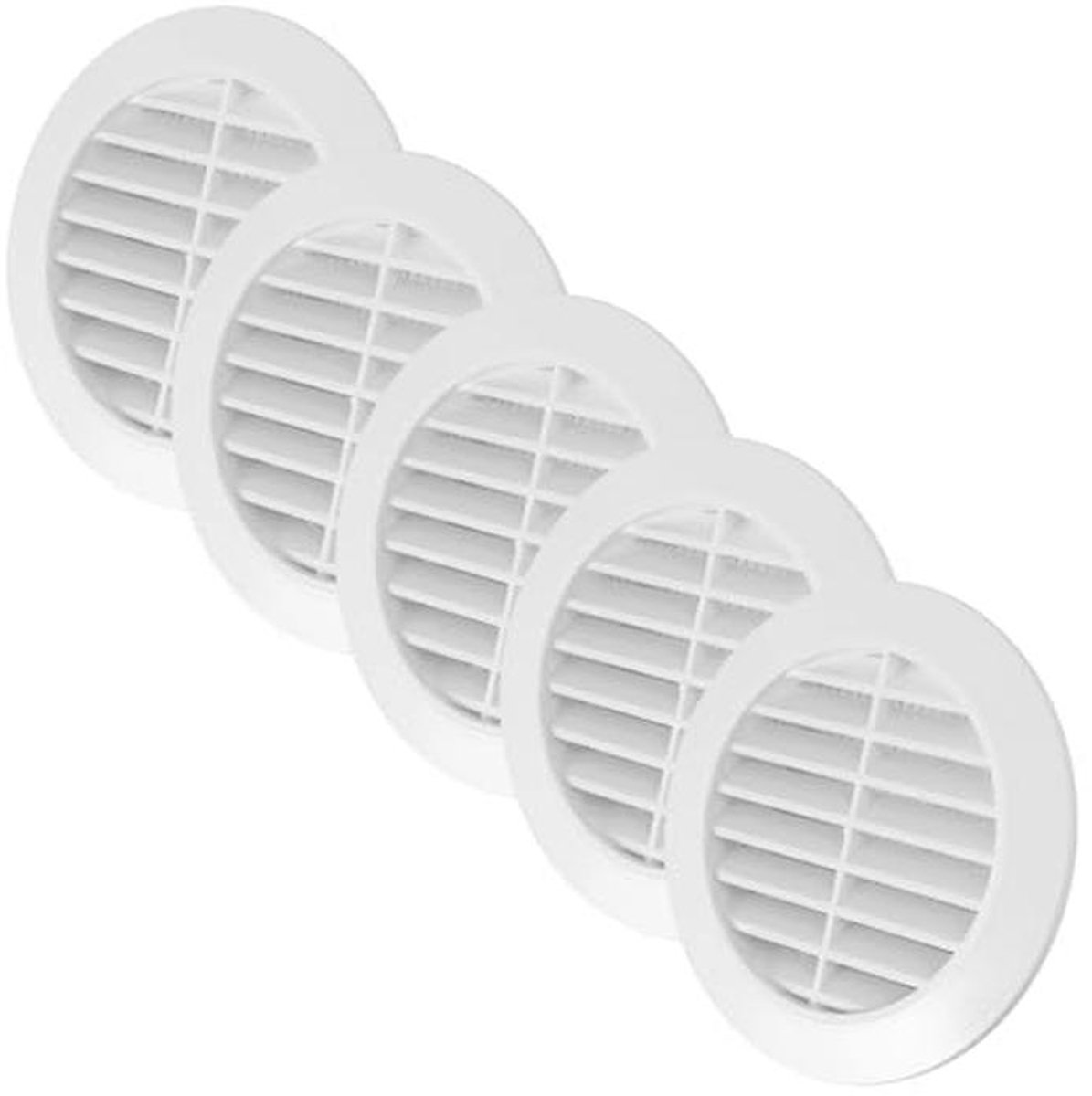5 Stuks 80 mm Ventilatieafdekking met Insectenbescherming voor Badkamer en Keuken