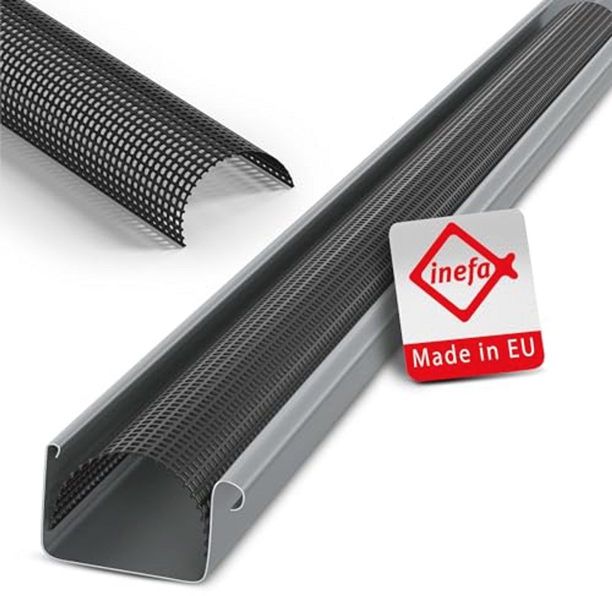 Bladbescherming voor Dakgoten - PVC 68mm, 2m, Zwart