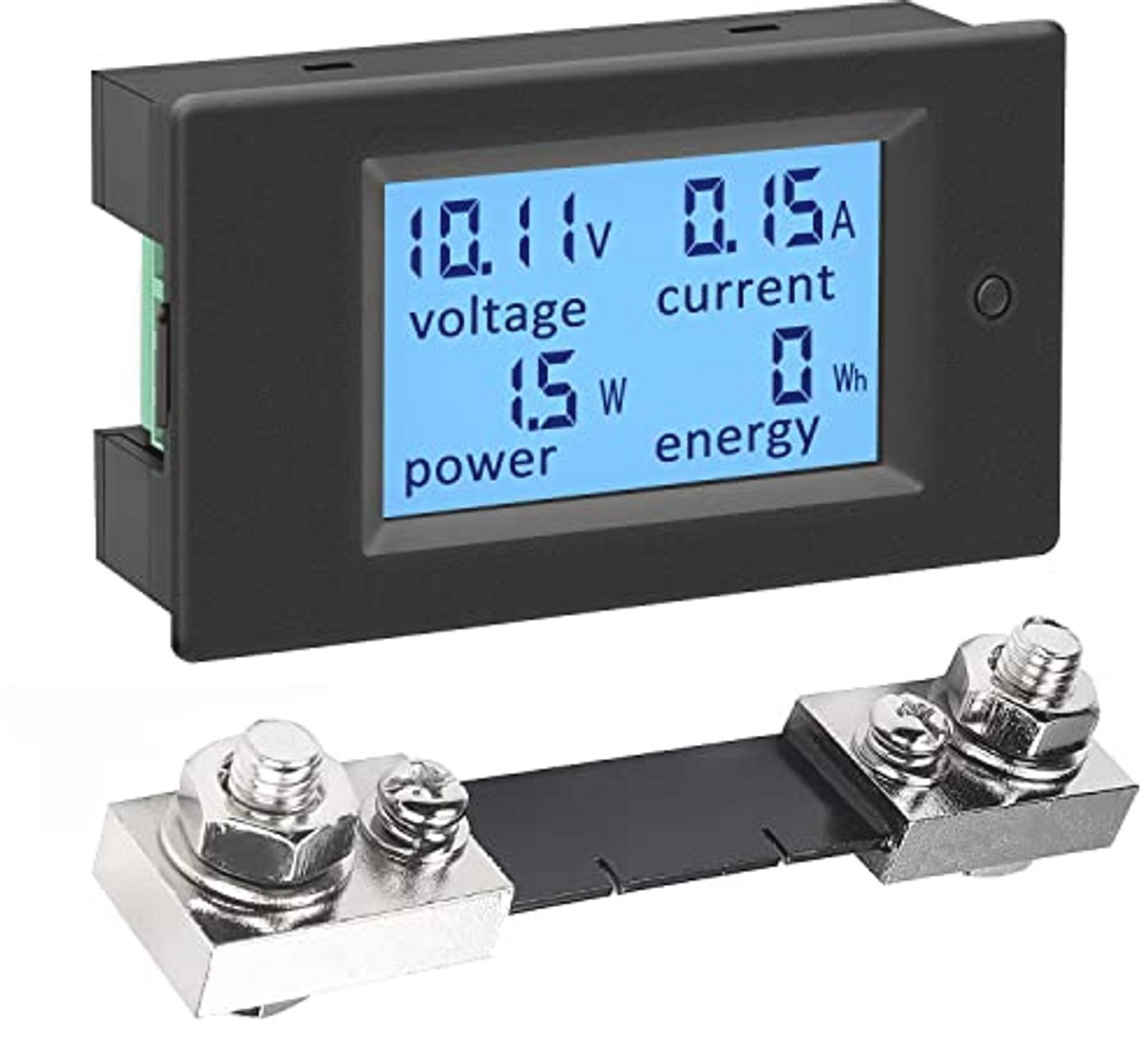 Digitale Ampèremeter en Voltmeter DC 6.5V-100V met 100A shunt – Multimeter voor Energie en Vermogen met LCD Scherm