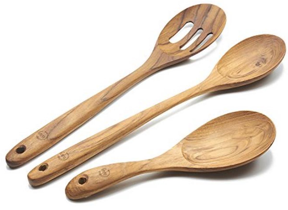 Duurzaam 3-in-1 Houten Keukengerei Set met Ergonomisch Handvat
