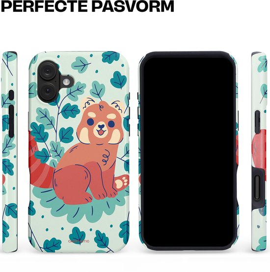 Casetastic Hoesje Geschikt voor Apple iPhone 16 Plus MagSafe - Stijlvolle Beschermende Duo-layer Case - Rode panda tuin