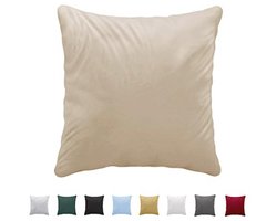 Twinzen Kussensloop, 40 x 40 cm, 100% Katoen-Jersey (150 g/m²), Beige – Met Ritssluiting – Kussensloop 40 x 40 cm, Kussenhoes, Oeko-Tex Gecertificeerd, Zacht en Ademend