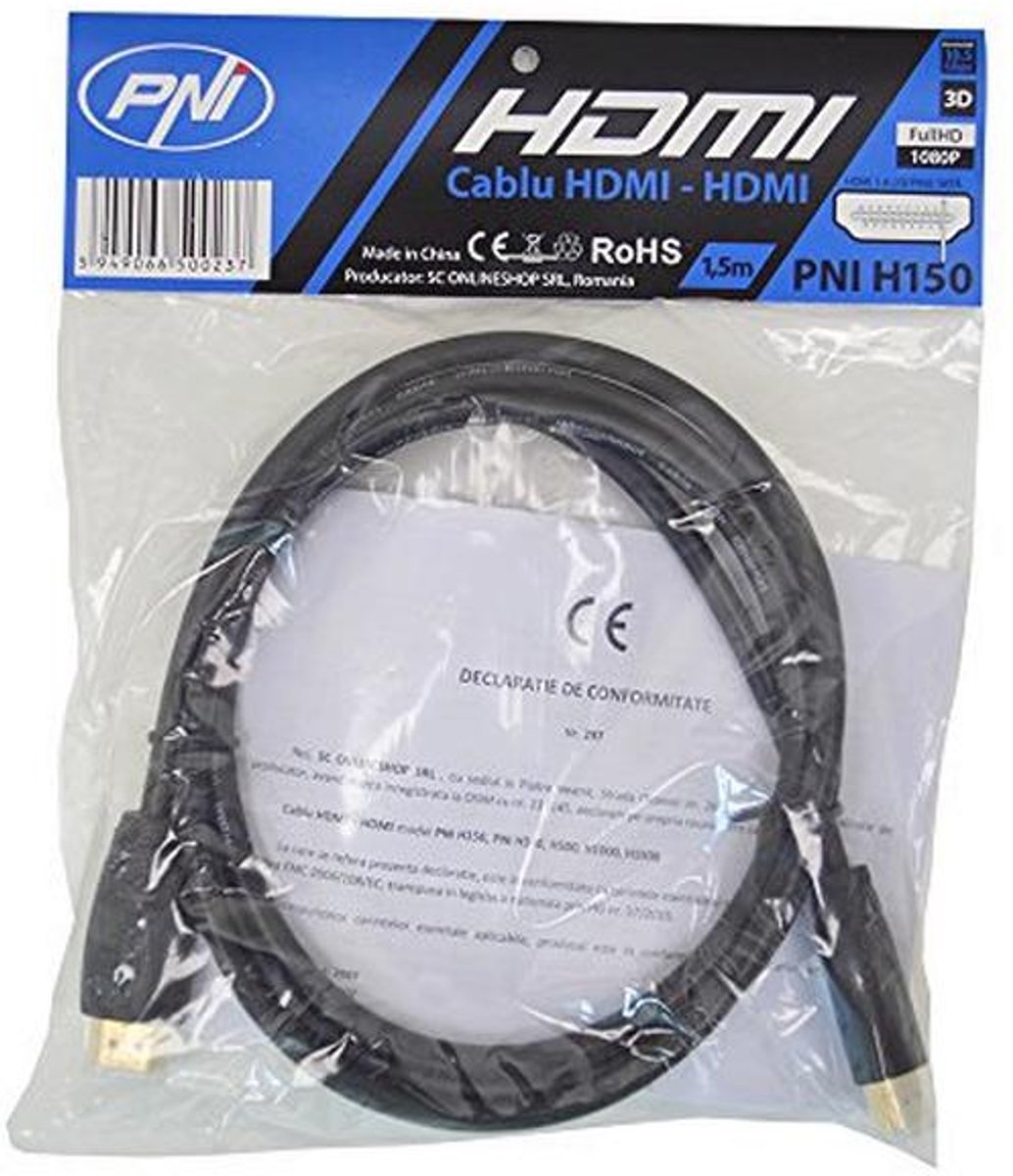 HDMI-kabel 1,5 m High Speed 1.4 met Ethernet en Vergulde Connectoren